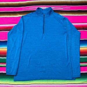 Lululelmon 1/4 Zip Shirt Men's M Heather‎ Blue Baselayer Athleisure Premium